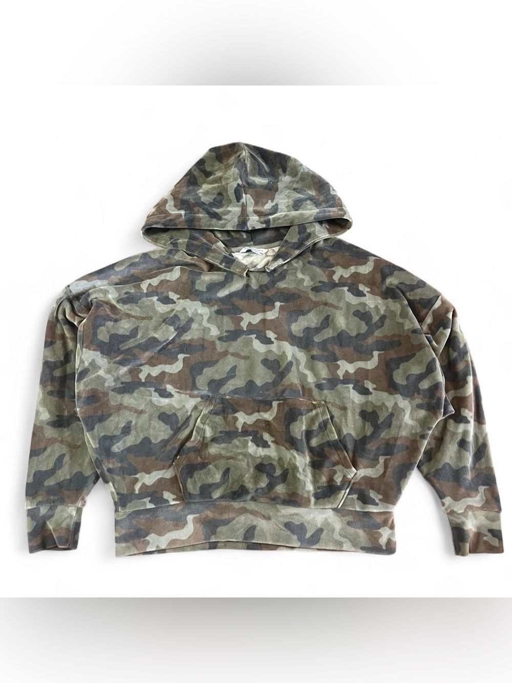 Y2K American Eagle Outfitters Camo Hoodie Women’s XS Green Fleece Outdoors